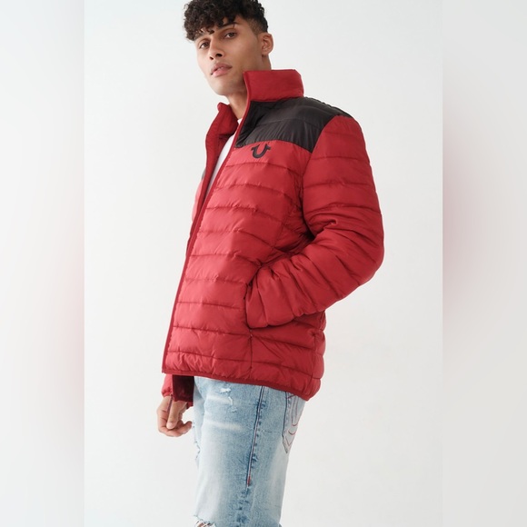 True Religion Jackets & Coats True Religion Puffy Jacket Red Black
